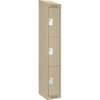 Clean Line Lockers, 3 -tier, 12" x 12" x 78", Steel, Beige, Rivet (Assembled) Rock Safety Industrial Ltd