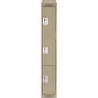 Clean Line Lockers, 3 -tier, 12" x 12" x 78", Steel, Beige, Rivet (Assembled) Rock Safety Industrial Ltd