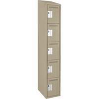 Casiers Clean Line, 5 niveaux, 12" x 18" x 78", Acier, Beige, Rivet (assembl&eacute;) Rock Safety Industrial Ltd