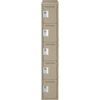 Casiers Clean Line, 5 niveaux, 12" x 18" x 78", Acier, Beige, Rivet (assembl&eacute;) Rock Safety Industrial Ltd