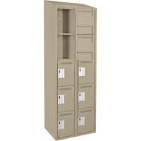 Clean Line Lockers, 5 -tier, Bank of 2, 24" x 18" x 78", Steel, Beige, Rivet (Assembled) Rock Safety Industrial Ltd