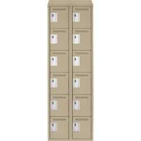 Petit casier Clean-Line, 6 niveaux, Bloc de 2, 18" x 72" x 18", Acier Rock Safety Industrial Ltd
