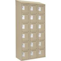 Clean-Line Lockerette, 6 -tier, Bank of 3, 18" x 72" x 18", Steel Rock Safety Industrial Ltd