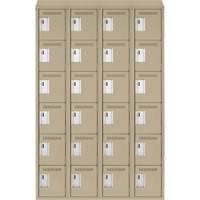 Clean-Line Lockerette, 6 -tier, Bank of 4, 18" x 72" x 18", Steel Rock Safety Industrial Ltd