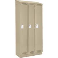 Casiers Clean Line, Bloc de 3, 36" x 18" x 82", Acier, Beige, Rivet (assembl&eacute;) Rock Safety Industrial Ltd