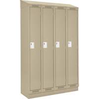 Casiers Clean Line, Bloc de 4, 60" x 18" x 82", Acier, Beige, Rivet (assembl&eacute;) Rock Safety Industrial Ltd