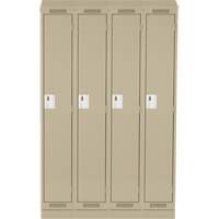 Casiers Clean Line, Bloc de 4, 60" x 18" x 82", Acier, Beige, Rivet (assembl&eacute;) Rock Safety Industrial Ltd