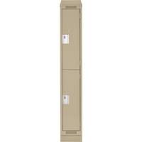 Casiers Clean Line, 2 niveaux, 12" x 18" x 82", Acier, Beige, Rivet (assembl&eacute;) Rock Safety Industrial Ltd