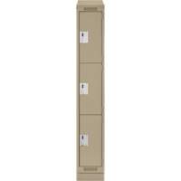 Casiers Clean Line, 3 niveaux, 18" x 18" x 82", Acier, Beige, Rivet (assembl&eacute;) Rock Safety Industrial Ltd
