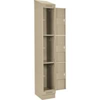 Casiers Clean Line, 3 niveaux, 18" x 18" x 82", Acier, Beige, Rivet (assembl&eacute;) Rock Safety Industrial Ltd