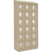 Clean-Line Lockerette, 6 -tier, Bank of 3, 15" x 72" x 15", Steel Rock Safety Industrial Ltd
