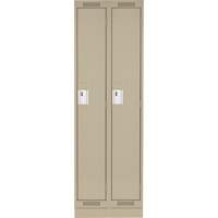 Clean Line Lockers, Bank of 2, 24" x 18" x 76", Steel, Beige, Rivet (Assembled) Rock Safety Industrial Ltd
