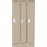 Casiers Clean Line, Bloc de 3, 36" x 18" x 76", Acier, Beige, Rivet (assembl&eacute;) Rock Safety Industrial Ltd