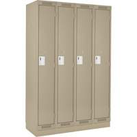 Casiers Clean Line, Bloc de 4, 60" x 18" x 76", Acier, Beige, Rivet (assembl&eacute;) Rock Safety Industrial Ltd