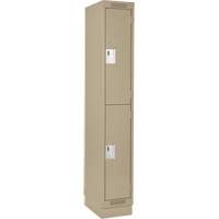Casiers Clean Line, 2 niveaux, 12" x 18" x 76", Acier, Beige, Rivet (assembl&eacute;) Rock Safety Industrial Ltd