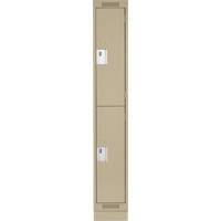 Casiers Clean Line, 2 niveaux, 12" x 18" x 76", Acier, Beige, Rivet (assembl&eacute;) Rock Safety Industrial Ltd