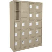 Clean Line Lockers, 5 -tier, Bank of 4, 48" x 18" x 76", Steel, Beige, Rivet (Assembled) Rock Safety Industrial Ltd