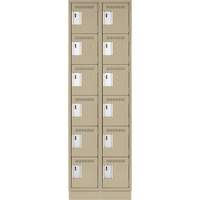 Clean-Line Lockerette, 6 -tier, Bank of 2, 18" x 72" x 18", Steel Rock Safety Industrial Ltd