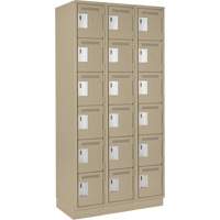 Clean-Line Lockerette, 6 -tier, Bank of 3, 18" x 72" x 18", Steel Rock Safety Industrial Ltd