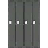 Clean Line Lockers, Bank of 4, 48" x 12" x 72", Steel, Charcoal, Rivet (Assembled) Rock Safety Industrial Ltd