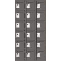 Clean-Line Lockerette, 6 -tier, Bank of 3, 18" x 72" x 18", Steel Rock Safety Industrial Ltd