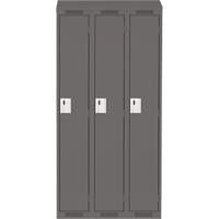 Casiers Clean Line, Bloc de 3, 36" x 18" x 78", Acier, Charbon, Rivet (assembl&eacute;) Rock Safety Industrial Ltd