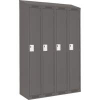 Clean Line Lockers, Bank of 4, 48" x 18" x 78", Steel, Charcoal, Rivet (Assembled) Rock Safety Industrial Ltd