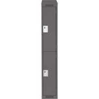 Casiers Clean Line, 2 niveaux, 12" x 15" x 78", Acier, Charbon, Rivet (assembl&eacute;) Rock Safety Industrial Ltd