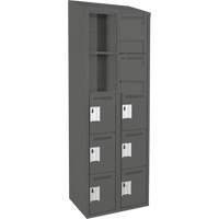Casiers Clean Line, 5 niveaux, Bloc de 2, 24" x 18" x 78", Acier, Charbon, Rivet (assembl&eacute;) Rock Safety Industrial Ltd