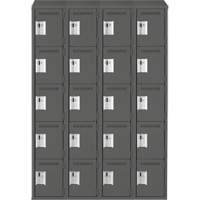 Casiers Clean Line, 5 niveaux, Bloc de 4, 48" x 18" x 78", Acier, Charbon, Rivet (assembl&eacute;) Rock Safety Industrial Ltd