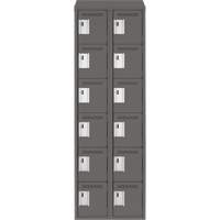 Clean-Line Lockerette, 6 -tier, Bank of 2, 18" x 72" x 18", Steel Rock Safety Industrial Ltd