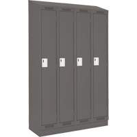 Clean Line Lockers, Bank of 4, 48" x 18" x 82", Steel, Charcoal, Rivet (Assembled) Rock Safety Industrial Ltd