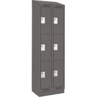 Clean Line Lockers, 3 -tier, Bank of 2, 36" x 18" x 82", Steel, Charcoal, Rivet (Assembled) Rock Safety Industrial Ltd