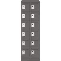 Clean-Line Lockerette, 6 -tier, Bank of 2, 18" x 72" x 18", Steel Rock Safety Industrial Ltd