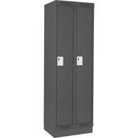 Clean Line Lockers, Bank of 2, 24" x 18" x 76", Steel, Charcoal, Rivet (Assembled) Rock Safety Industrial Ltd