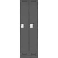 Clean Line Lockers, Bank of 2, 24" x 18" x 76", Steel, Charcoal, Rivet (Assembled) Rock Safety Industrial Ltd