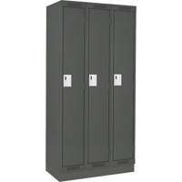 Casiers Clean Line, Bloc de 3, 36" x 18" x 76", Acier, Charbon, Rivet (assembl&eacute;) Rock Safety Industrial Ltd