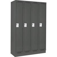 Clean Line Lockers, Bank of 4, 48" x 18" x 76", Steel, Charcoal, Rivet (Assembled) Rock Safety Industrial Ltd
