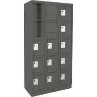 Casiers Clean Line, 5 niveaux, Bloc de 3, 36" x 18" x 76", Acier, Charbon, Rivet (assembl&eacute;) Rock Safety Industrial Ltd