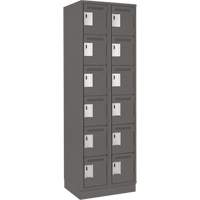 Clean-Line Lockerette, 6 -tier, Bank of 2, 18" x 72" x 18", Steel Rock Safety Industrial Ltd