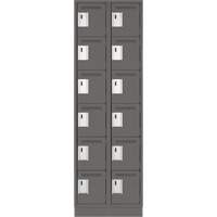 Clean-Line Lockerette, 6 -tier, Bank of 2, 18" x 72" x 18", Steel Rock Safety Industrial Ltd
