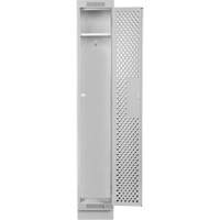Casiers Clean Line, 12" x 18" x 76", Acier, Gris, Rivet (assembl&eacute;), Perfor&eacute; Rock Safety Industrial Ltd