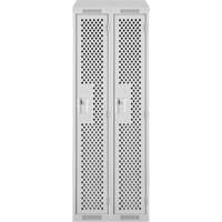 Clean Line Lockers, Bank of 2, 24" x 15" x 78", Steel, Grey, Rivet (Assembled), Perforated Rock Safety Industrial Ltd