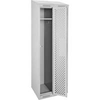 Clean Line Lockers, Bank of 2, 24" x 15" x 78", Steel, Grey, Rivet (Assembled), Perforated Rock Safety Industrial Ltd
