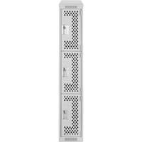 Casiers Clean Line, 3 niveaux, 12" x 18" x 78", Acier, Gris, Rivet (assembl&eacute;), Perfor&eacute; Rock Safety Industrial Ltd