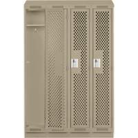 Casiers Clean Line, Bloc de 4, 48" x 18" x 82", Acier, Gris, Rivet (assembl&eacute;), Perfor&eacute; Rock Safety Industrial Ltd