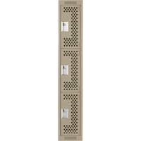 Casiers Clean Line, 3 niveaux, 12" x 12" x 72", Acier, Beige, Rivet (assembl&eacute;), Perfor&eacute; Rock Safety Industrial Ltd