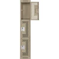 Casiers Clean Line, 3 niveaux, 12" x 12" x 72", Acier, Beige, Rivet (assembl&eacute;), Perfor&eacute; Rock Safety Industrial Ltd