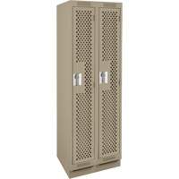 Clean Line Lockers, Bank of 2, 24" x 18" x 76", Steel, Beige, Rivet (Assembled), Perforated Rock Safety Industrial Ltd