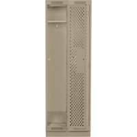 Clean Line Lockers, Bank of 2, 24" x 18" x 76", Steel, Beige, Rivet (Assembled), Perforated Rock Safety Industrial Ltd